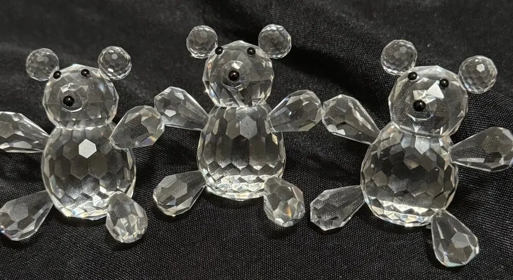 Asfour Egyptian Crystal Bear Figurines - RARE - 1.75
